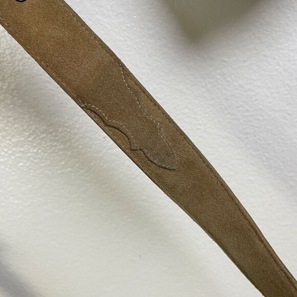 Vintage Tony Lama Western Tan Suede Belt 30 1.25in Cowboy Southwest Made in USA - Picture 3 of 8